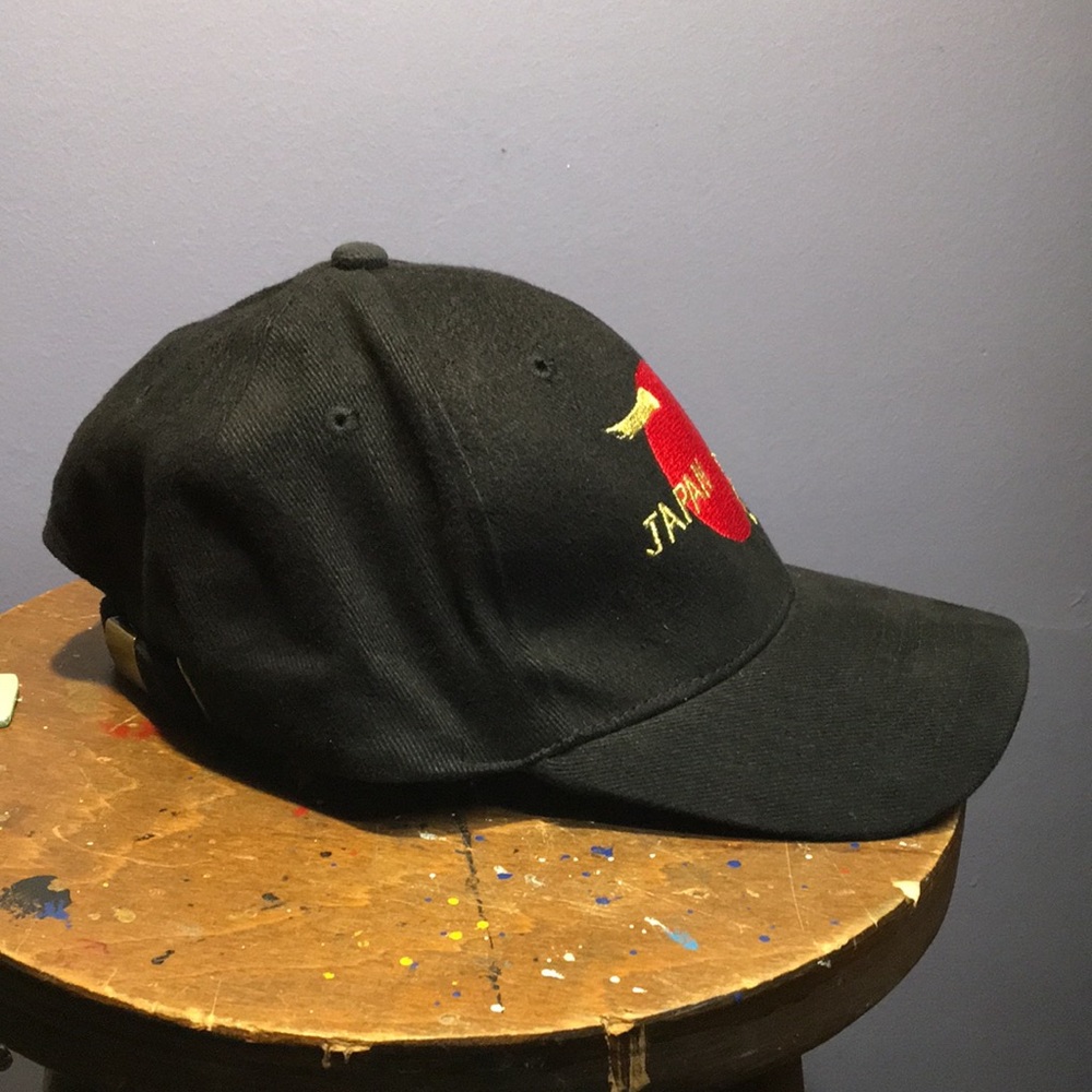Japan black full 6 panel cap adjustable back strap hat - Picture 9 of 9